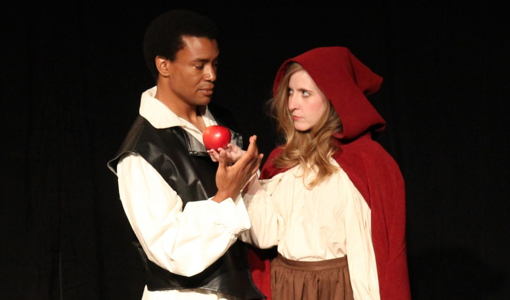 Calvin Crowner (L) and Cheryl Platz (R) in Seattle Experimental Theater's "The Wolf and the Witch".